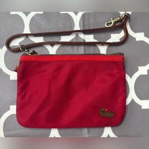 Dooney & Bourke Vintage 90s wristlet nylon leather strap embroidered duck